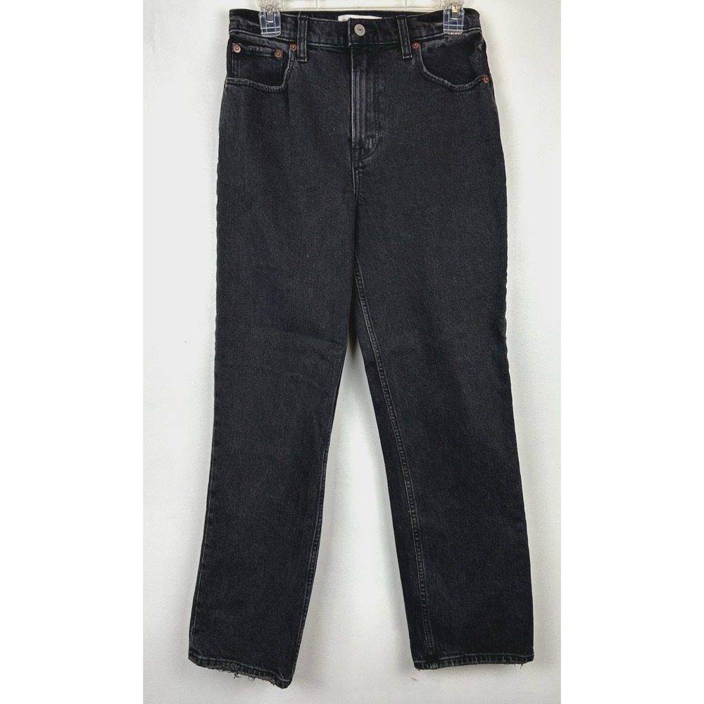 Abercrombie Fitch Black Jeans 27 4s The 90s Straight Ultra High Rise Read